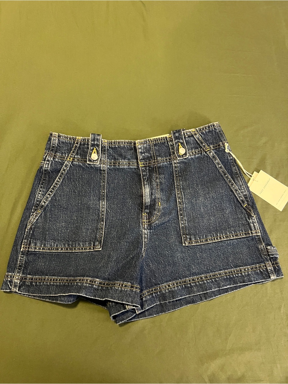 Dark Blue High Rise Women’s Denim Utility Shorts Size 6